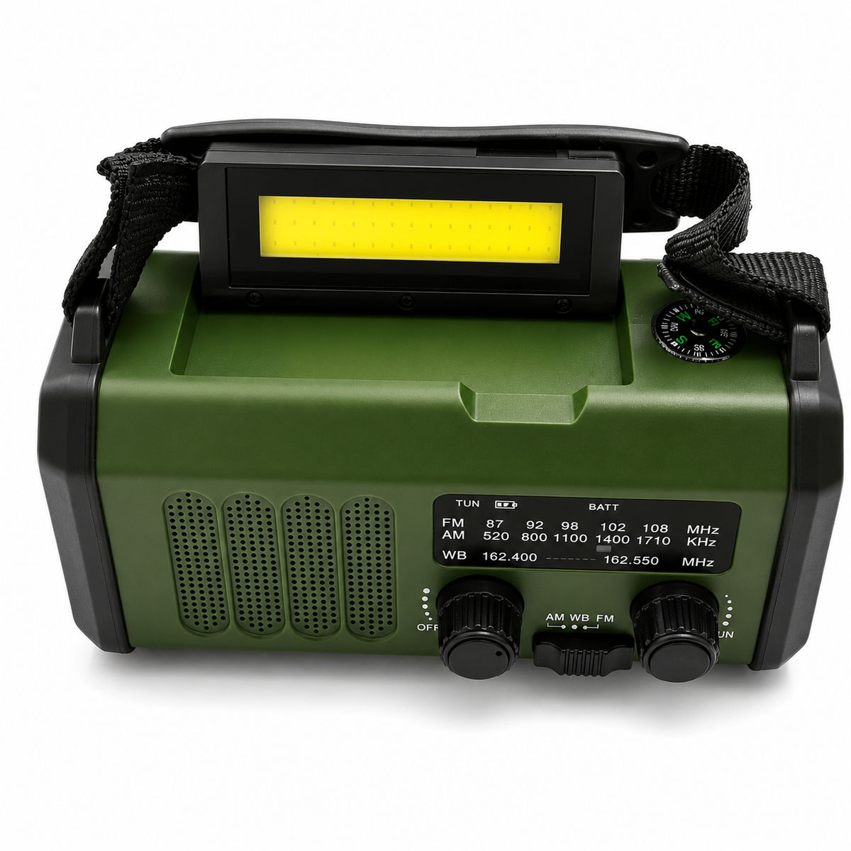 Alpha Omega Noodradio 20.000 mAh met Zonnepaneel, Handdynamo, Powerbank, Zaklamp en SOS Alarm