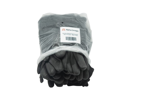 Alpha Omega - PU-Flex Handschoen - Set á 10 stuks - Zwart