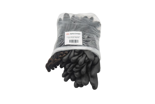 Alpha Omega - PU-Flex Handschoen - Set á 10 stuks - Zwart