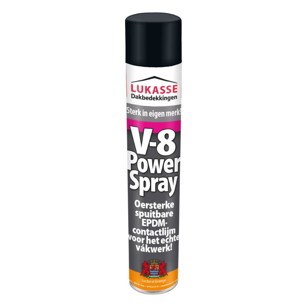 Lukasse V-8 Power Spray EPDM Contactlijm 750 ml – Spuitbare Daklijm voor EPDM Dakbedekking