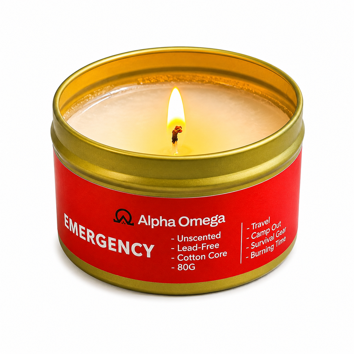 Alpha Omega Noodkaarsen 4 Stuks – 80 g per Stuk – Geurloze Overlevingskaarsen