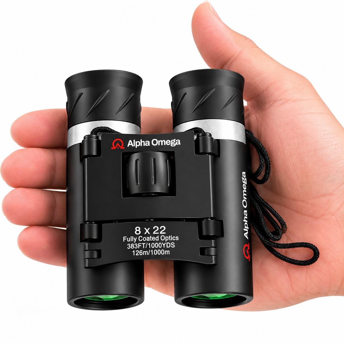 Alpha Omega Verrekijker 8x22 Compact - HD Optische Glazen Lenzen - Inclusief Draagtas & Nekkoord - Verrekijker voor Vogels Spotten, Reizen, Wandelen & Concerten