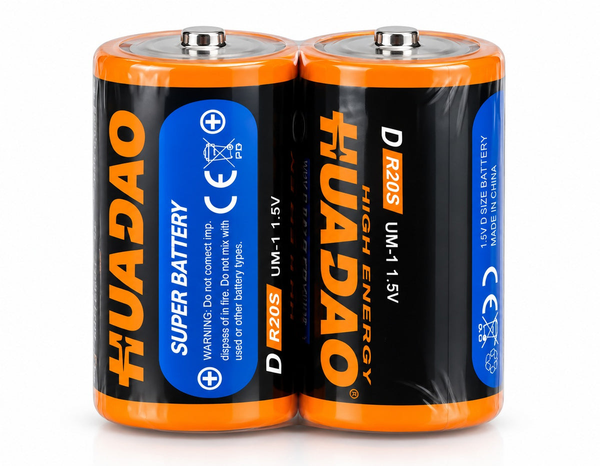 HUADAO D-batterijen R20S 1,5 V – 8 stuks – D-cell UM-1