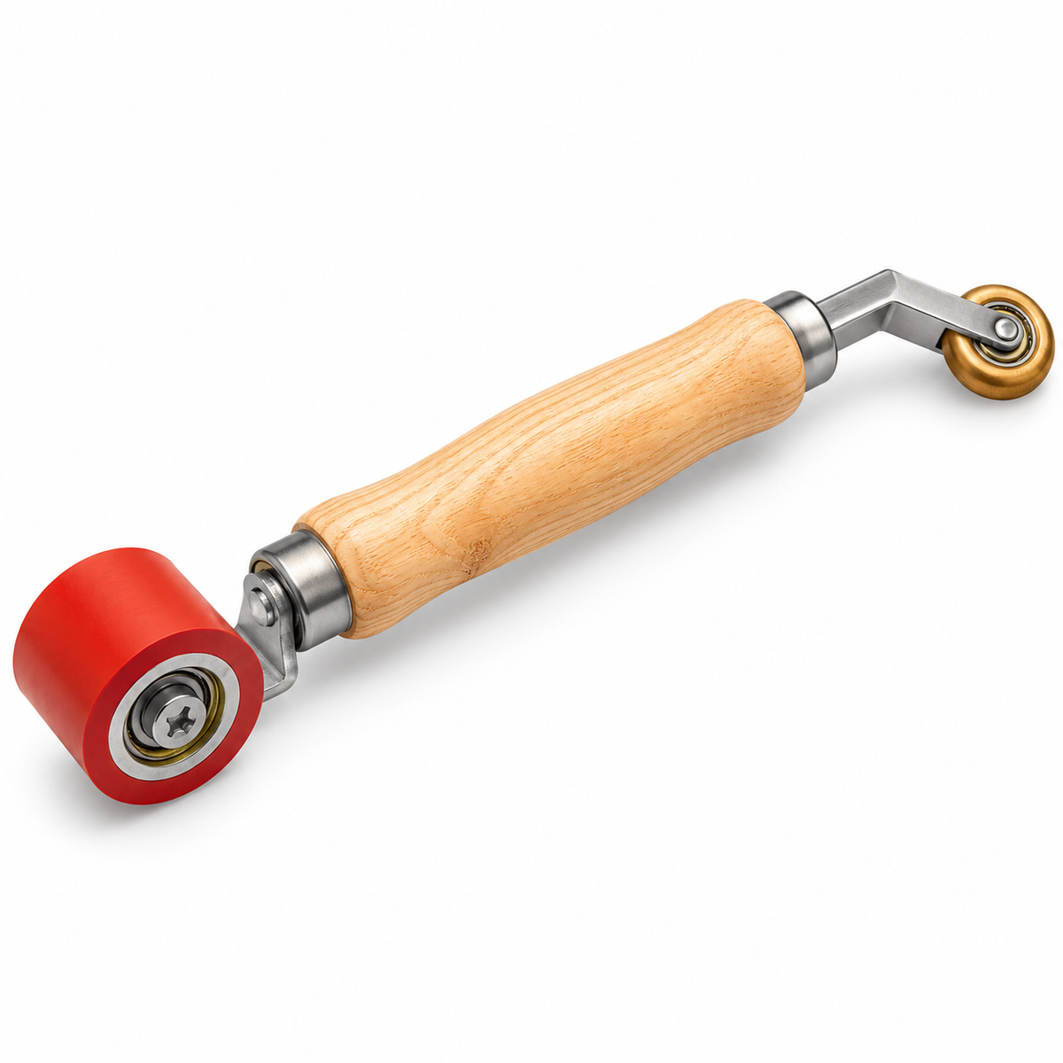 Alpha Omega Combi Aandrukroller 45 mm / 6 mm – EPDM Roller met Houten Handvat