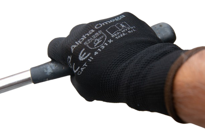 Alpha Omega - PU-Flex Handschoen - Set á 10 stuks - Zwart