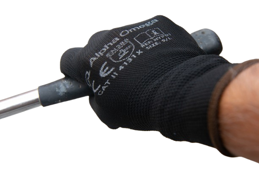 Alpha Omega - PU-Flex Handschoen - Set á 10 stuks - Zwart