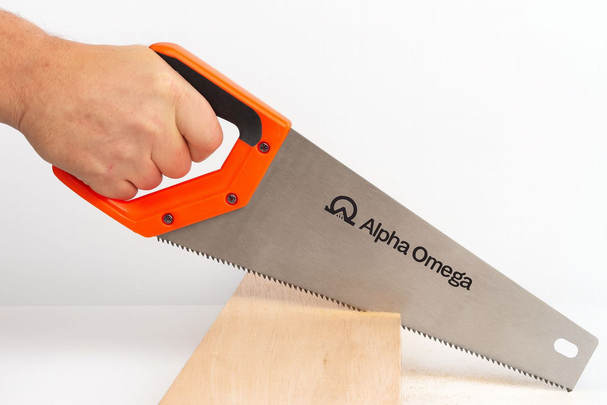 Alpha Omega® - Scie à main 350 mm - 7 TPI - Poignée souple confortable - Pour bois et plastique