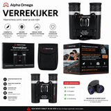 Alpha Omega Verrekijker 8x22 Compact - HD Optische Glazen Lenzen - Inclusief Draagtas & Nekkoord - Verrekijker voor Vogels Spotten, Reizen, Wandelen & Concerten - Dakdeals